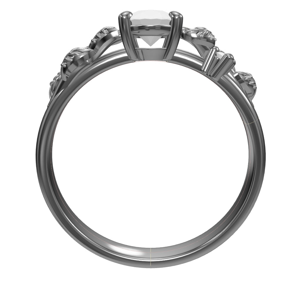 Pierścionek zaręczynowy Ornelia z białego złota z szafirem i diamentami GESELLE